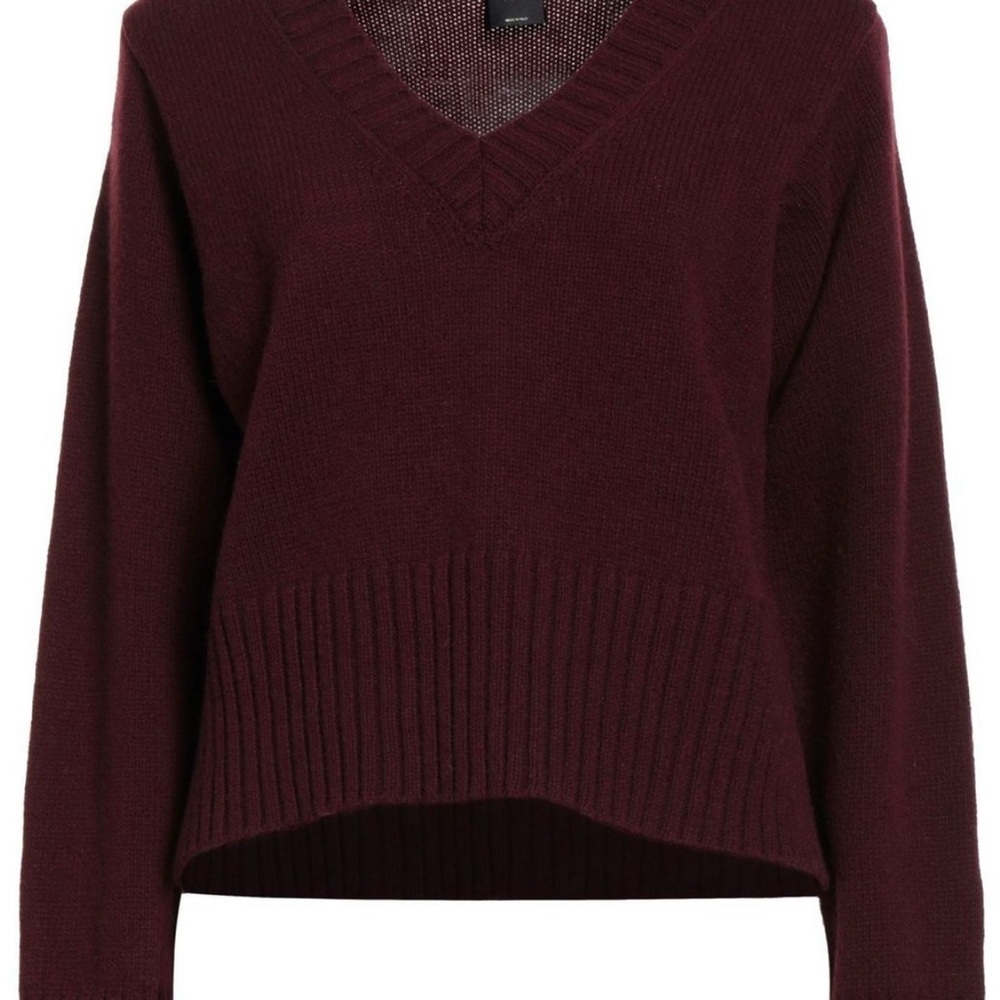 Pinko Deep Red V-Neck Sweater